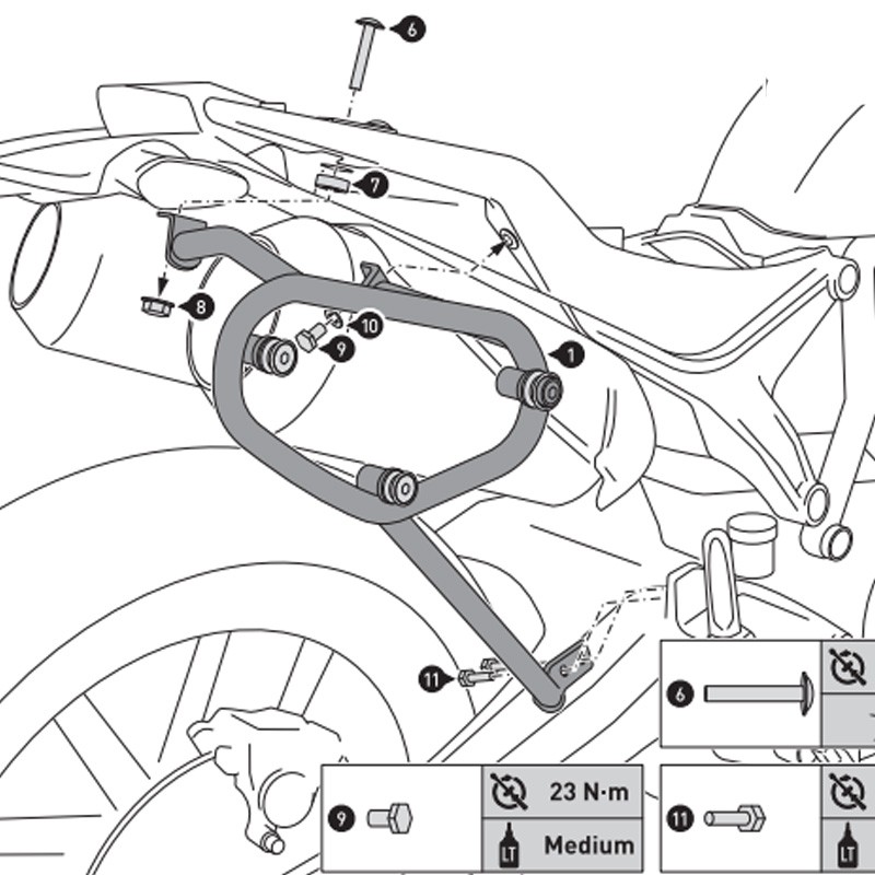 KIT DE FIJACION MALETAS LATERALES Y ALFORJAS SW-MOTECH SLC IZQUIERDO DUCATI HTA.22.895.10000
