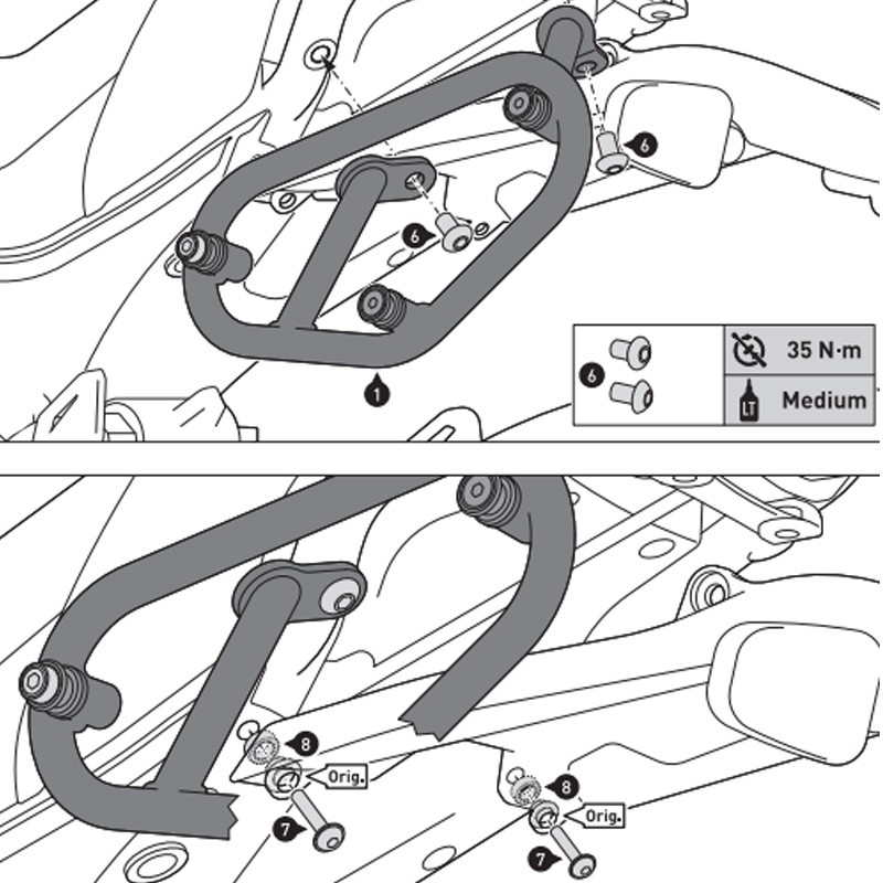 KIT DE FIJACION MALETAS LATERALES Y ALFORJAS SW-MOTECH SLC IZQUIERDO DUCATI HTA.22.916.10000