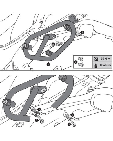 KIT DE FIJACION MALETAS LATERALES Y ALFORJAS SW-MOTECH SLC DERECHO DUCATI HTA.22.916.11000