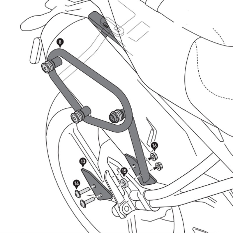 KIT DE FIJACION MALETAS LATERALES Y ALFORJAS SW-MOTECH SLC TRIUMPH HTA.11.901.12000