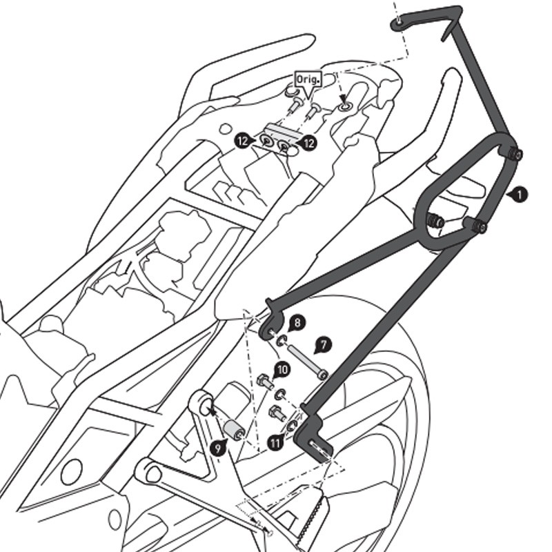 KIT DE FIJACION MALETAS LATERALES Y ALFORJAS SW-MOTECH SLC IZQUIERDO TRIUMPH HTA.11.991.10000