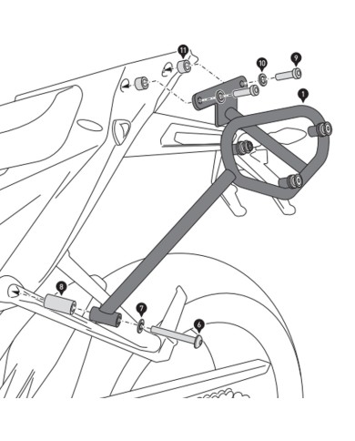 KIT DE FIJACION MALETAS LATERALES Y ALFORJAS SW-MOTECH SLC IZQUIERDO KTM HTA.04.915.10000