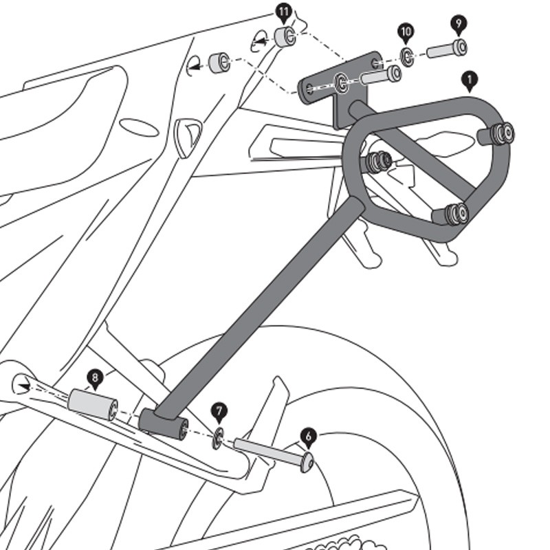 KIT DE FIJACION MALETAS LATERALES Y ALFORJAS SW-MOTECH SLC IZQUIERDO KTM HTA.04.915.10000