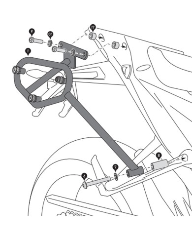 KIT DE FIJACION MALETAS LATERALES Y ALFORJAS SW-MOTECH SLC DERECHO KTM HTA.04.915.11000