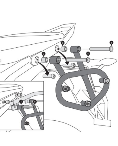 KIT DE FIJACION MALETAS LATERALES Y ALFORJAS SW-MOTECH SLC IZQUIERDO KTM HTA.04.641.10000