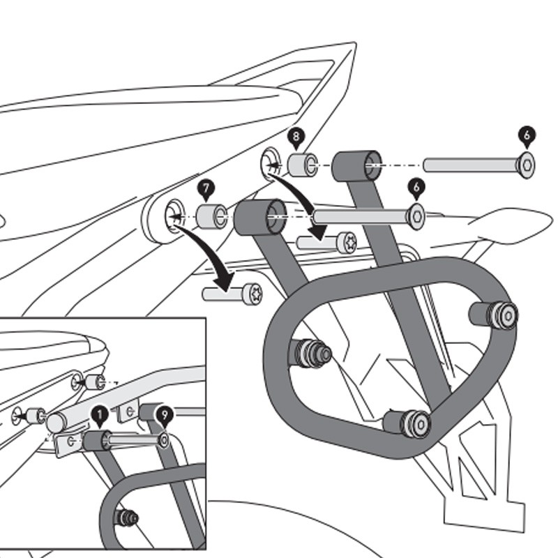 KIT DE FIJACION MALETAS LATERALES Y ALFORJAS SW-MOTECH SLC IZQUIERDO KTM HTA.04.641.10000
