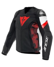CHAQUETA DAINESE AVRO 5 LEATHER JACKET BLACK/LAVA-RED/WHITE