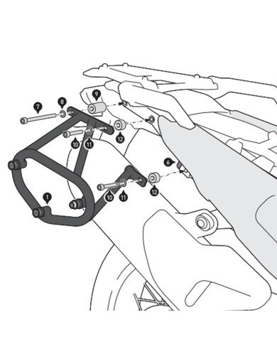 KIT DE FIJACION MALETAS LATERALES Y ALFORJAS SW-MOTECH SLC IZQUIERDO HUSQVARNA HTA.03.992.10000