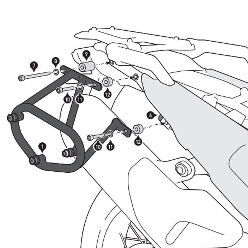 KIT DE FIJACION MALETAS LATERALES Y ALFORJAS SW-MOTECH SLC DERECHO HUSQVARNA HTA.03.992.11000