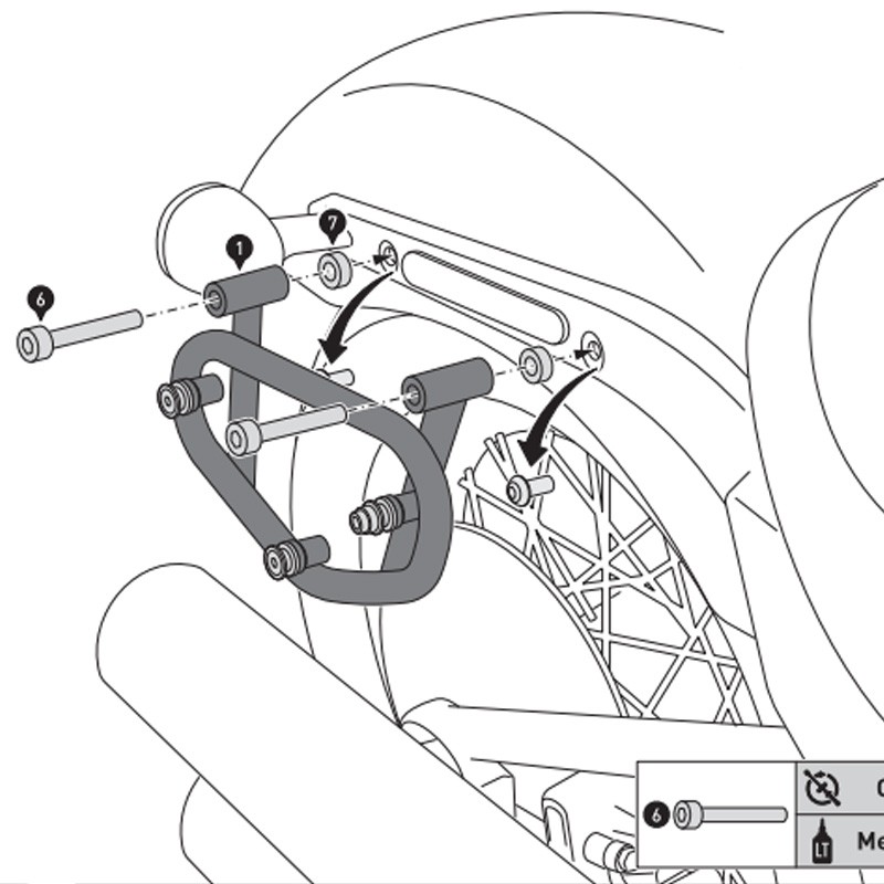 KIT DE FIJACION MALETAS LATERALES Y ALFORJAS SW-MOTECH SLC IZQUIERDO HARLEY DAVIDSON HTA.18.899.10000