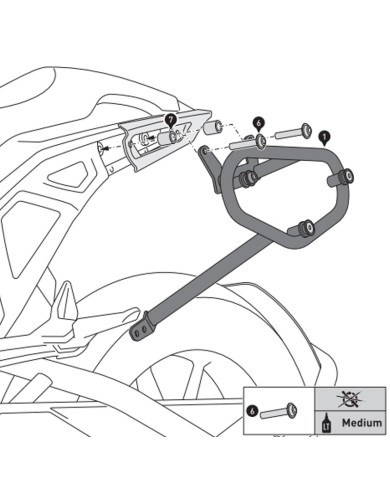 KIT DE FIJACION MALETAS LATERALES Y ALFORJAS SW-MOTECH SLC IZQUIERDO INDIAN HTA.20.935.10000