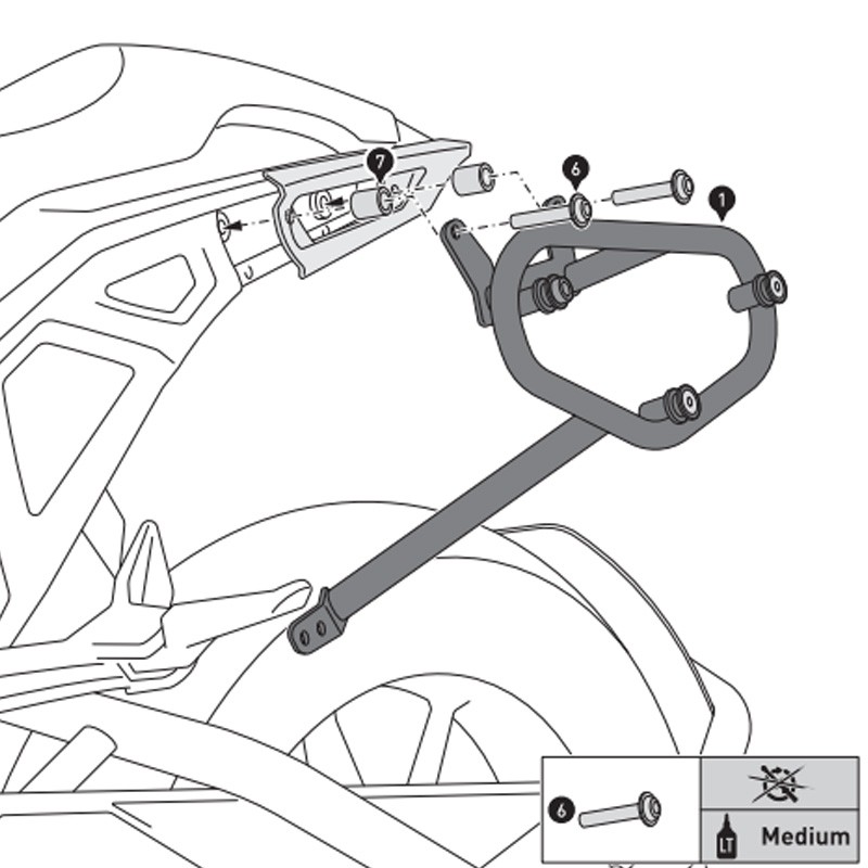 KIT DE FIJACION MALETAS LATERALES Y ALFORJAS SW-MOTECH SLC IZQUIERDO INDIAN HTA.20.935.10000