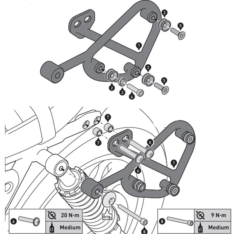 KIT DE FIJACION MALETAS LATERALES Y ALFORJAS SW-MOTECH SLC DERECHO GUZZI HTA.17.797.11001
