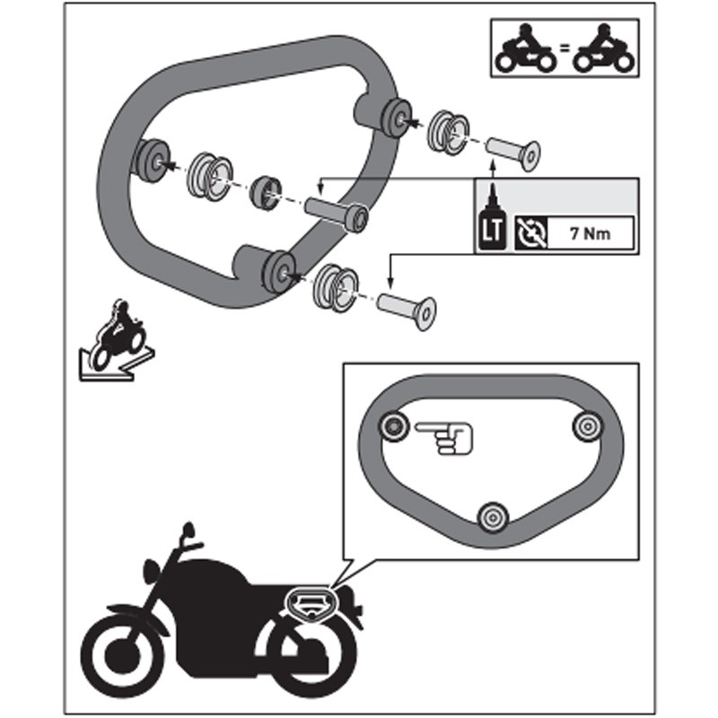 KIT DE FIJACION MALETAS LATERALES Y ALFORJAS SW-MOTECH SLC UNIVERSAL HTA.00.401.15000