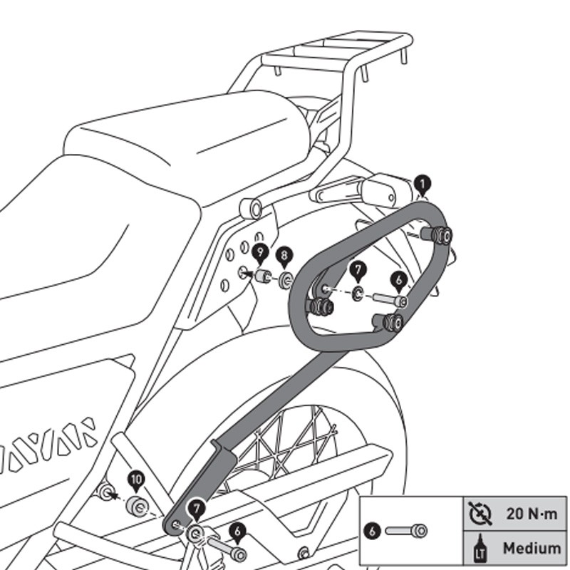 KIT DE FIJACION MALETAS LATERALES Y ALFORJAS SW-MOTECH SLC IZQUIERDO ROYAL ENFIELD HTA.41.789.10000