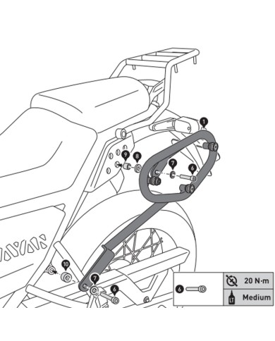 KIT DE FIJACION MALETAS LATERALES Y ALFORJAS SW-MOTECH SLC DERECHO ROYAL ENFIELD HTA.41.789.11000