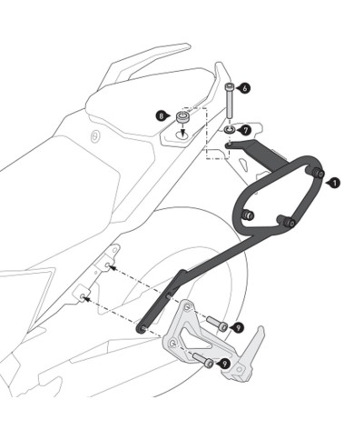 KIT DE FIJACION MALETAS LATERALES Y ALFORJAS SW-MOTECH SLC IZQUIERDO VOGE HTA.02.066.10000