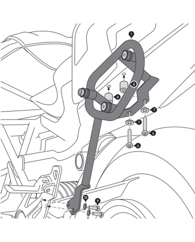 KIT DE FIJACION MALETAS LATERALES Y ALFORJAS SW-MOTECH SLC IZQUIERDO ZERO HTA.29.980.10000