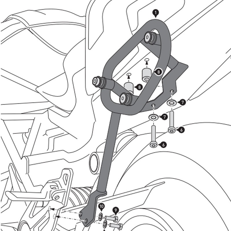 KIT DE FIJACION MALETAS LATERALES Y ALFORJAS SW-MOTECH SLC IZQUIERDO ZERO HTA.29.980.10000