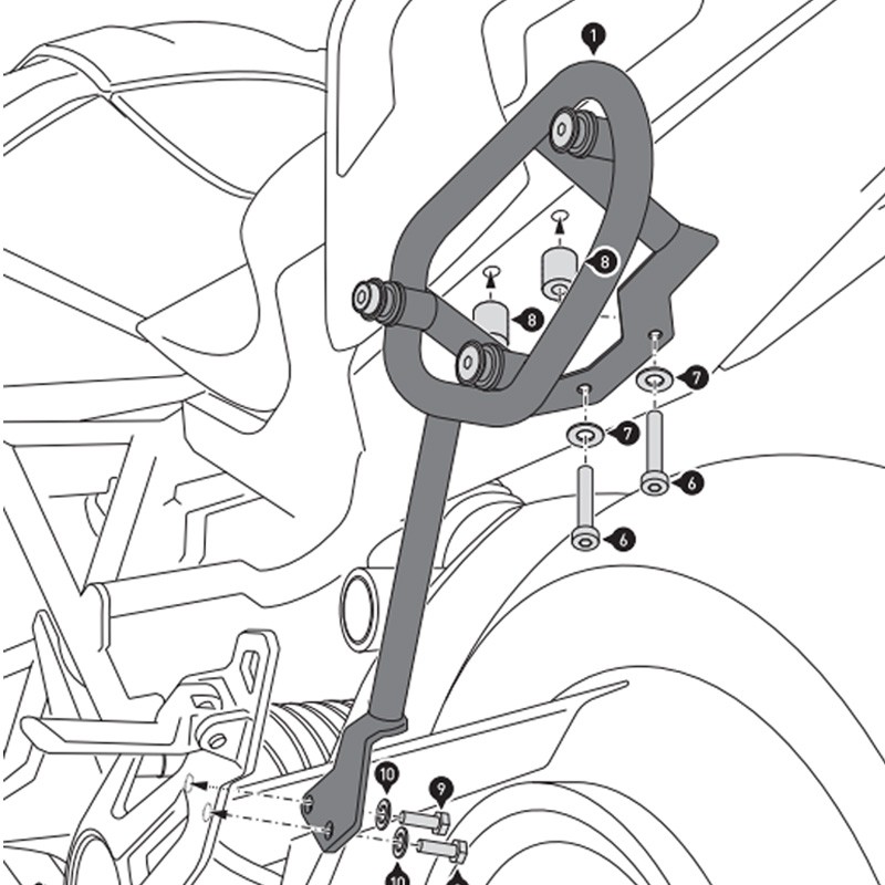 KIT DE FIJACION MALETAS LATERALES Y ALFORJAS SW-MOTECH SLC DERECHO HTA.29.980.11000