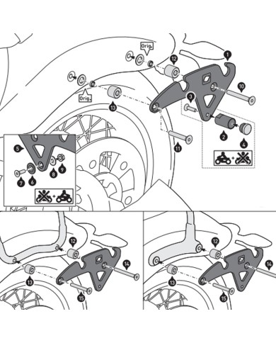 KIT DE FIJACION MALETAS LATERALES Y ALFORJAS SW-MOTECH SLH DERECHO LH1 BMW HTA.07.682.10100