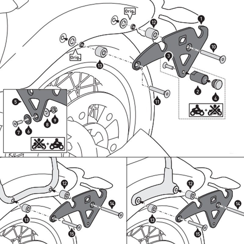 KIT DE FIJACION MALETAS LATERALES Y ALFORJAS SW-MOTECH SLH DERECHO LH1 BMW HTA.07.682.10100