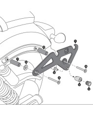 KIT DE FIJACION MALETAS LATERALES Y ALFORJAS SW-MOTECH SLH IZQUIERDO LH1 HONDA HTA.01.682.10200