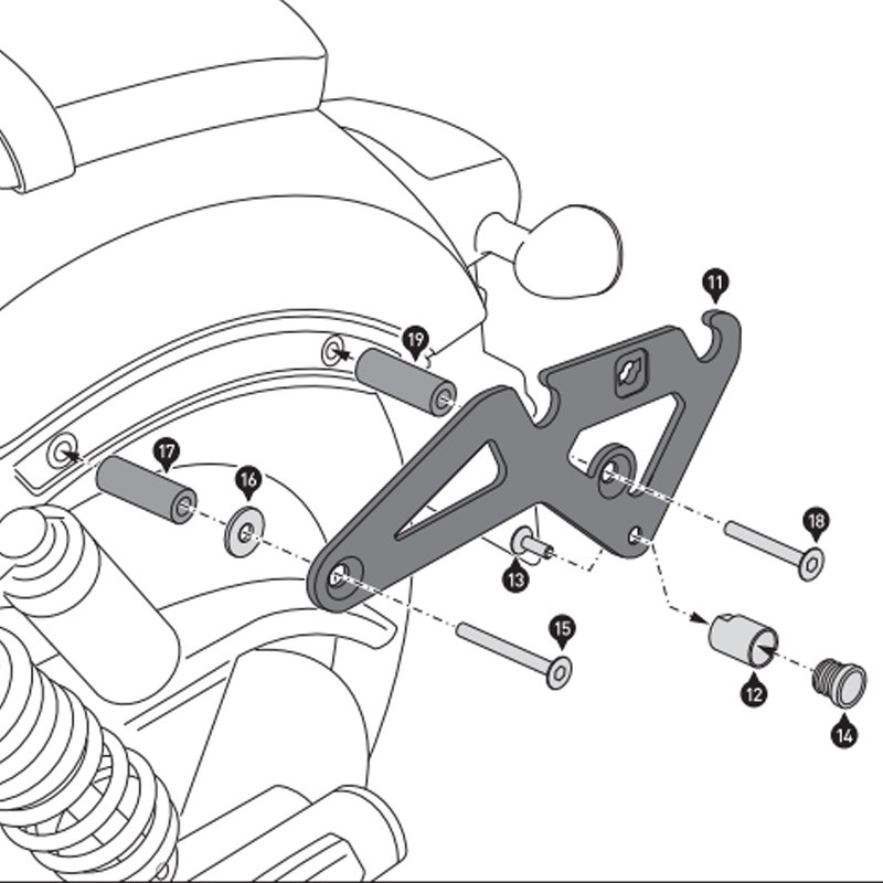 KIT DE FIJACION MALETAS LATERALES Y ALFORJAS SW-MOTECH SLH DERECHO LH1 HONDA HTA.01.682.11100