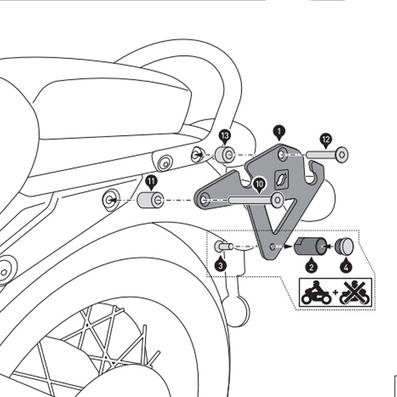 KIT DE FIJACION MALETAS LATERALES Y ALFORJAS SW-MOTECH SLH IZQUIERDO LH1 TRIUMPH HTA.11.682.10000