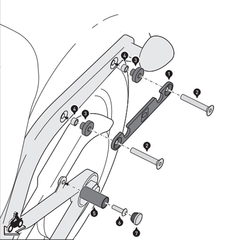 KIT DE FIJACION MALETAS LATERALES Y ALFORJAS SW-MOTECH SLH IZQUIERDO LH2 HARLEY DAVIDSON HTA.18.682.10300