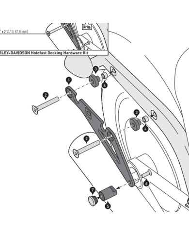 KIT DE FIJACION MALETAS LATERALES Y ALFORJAS SW-MOTECH SLH DERECHO LH1 HARLEY DAVIDSON HTA.18.682.11200