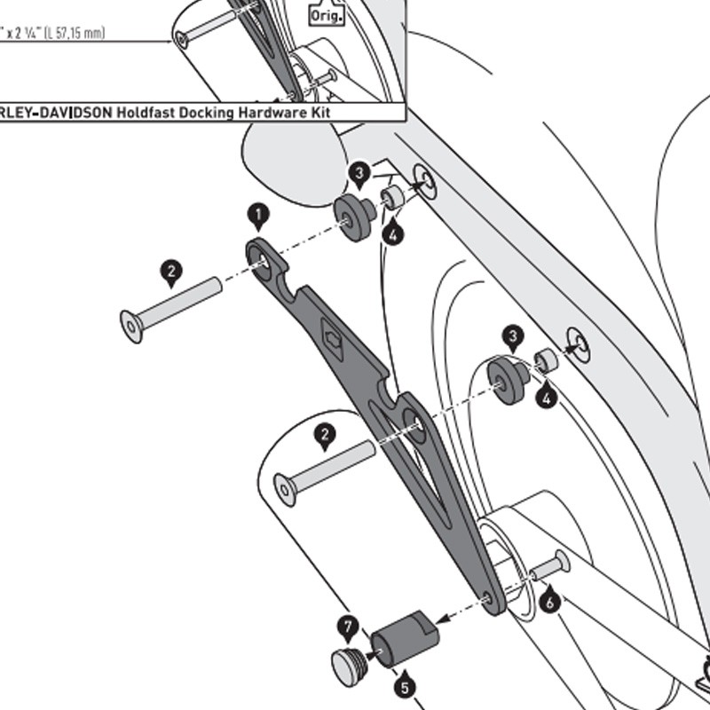 KIT DE FIJACION MALETAS LATERALES Y ALFORJAS SW-MOTECH SLH DERECHO LH1 HARLEY DAVIDSON HTA.18.682.11200