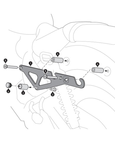 KIT DE FIJACION MALETAS LATERALES Y ALFORJAS SW-MOTECH SLH IZQUIERDO LH1 ROYAL ENFIELD HTA.41.069.18000