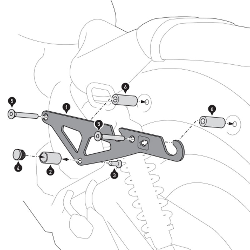 KIT DE FIJACION MALETAS LATERALES Y ALFORJAS SW-MOTECH SLH DERECHO LH1 ROYAL ENFIELD HTA.41.069.19000
