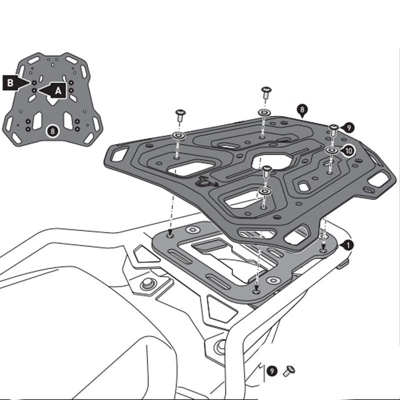 KIT DE FIJACIÓN POSTERIOR SW-MOTECH ADVENTURE-RACK BMW GPT.07.904.19000/B