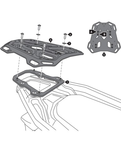 KIT DE FIJACIÓN POSTERIOR SW-MOTECH ADVENTURE-RACK HONDA GPT.01.942.19000/B