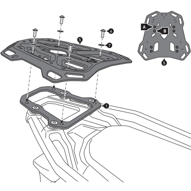 KIT DE FIJACIÓN POSTERIOR SW-MOTECH ADVENTURE-RACK HONDA GPT.01.942.19000/B