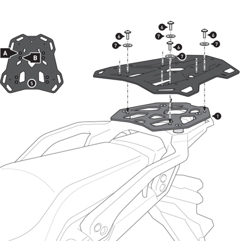 KIT DE FIJACIÓN POSTERIOR SW-MOTECH ADVENTURE-RACK HONDA GPT.01.070.19000/B