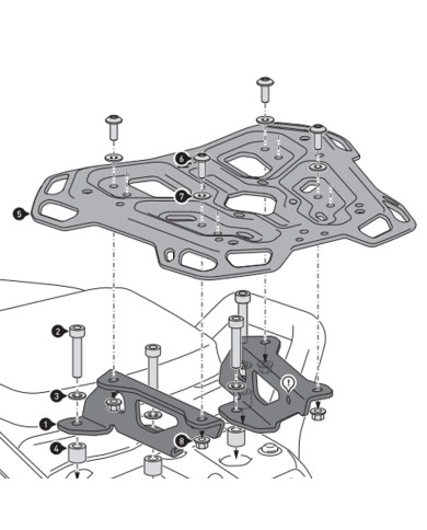 KIT DE FIJACIÓN POSTERIOR SW-MOTECH ADVENTURE-RACK YAMAHA GPT.06.148.19000/B