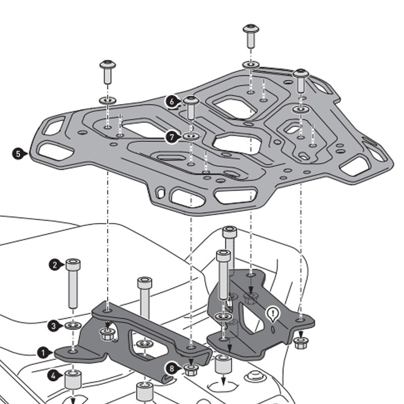 KIT DE FIJACIÓN POSTERIOR SW-MOTECH ADVENTURE-RACK YAMAHA GPT.06.148.19000/B