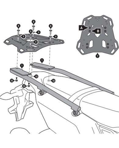 KIT DE FIJACIÓN POSTERIOR SW-MOTECH ADVENTURE-RACK YAMAHA GPT.06.799.19000/B