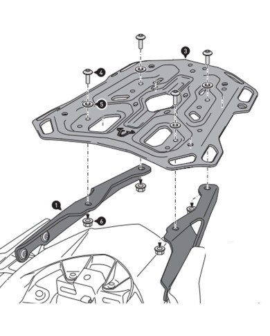 KIT DE FIJACIÓN POSTERIOR SW-MOTECH ADVENTURE-RACK KAWASAKI GPT.08.518.19000/B