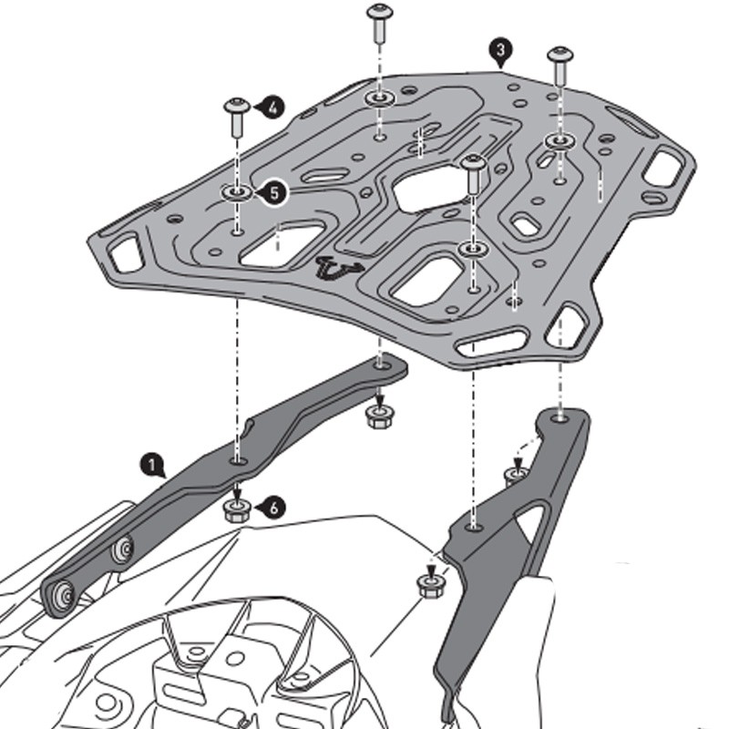 KIT DE FIJACIÓN POSTERIOR SW-MOTECH ADVENTURE-RACK KAWASAKI GPT.08.518.19000/B