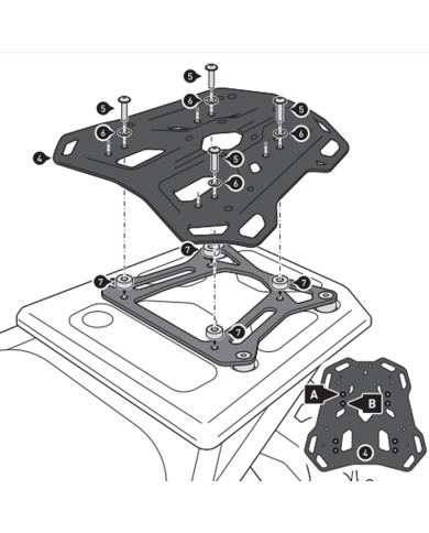 KIT DE FIJACIÓN POSTERIOR SW-MOTECH ADVENTURE-RACK KAWASAKI GPT.08.990.19000/B
