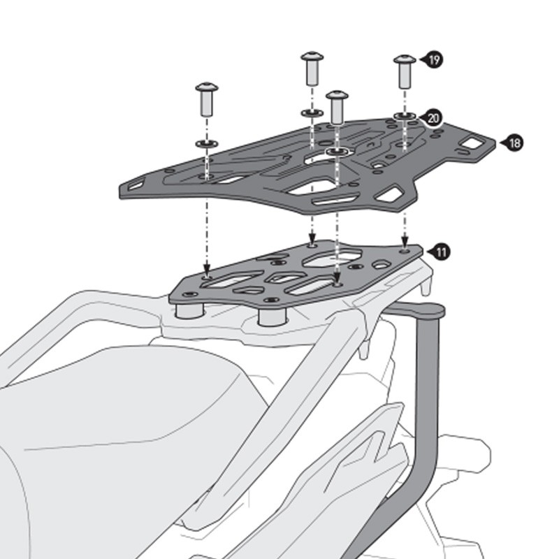 KIT DE FIJACIÓN POSTERIOR SW-MOTECH ADVENTURE-RACK SUZUKI GPT.05.845.19000/B
