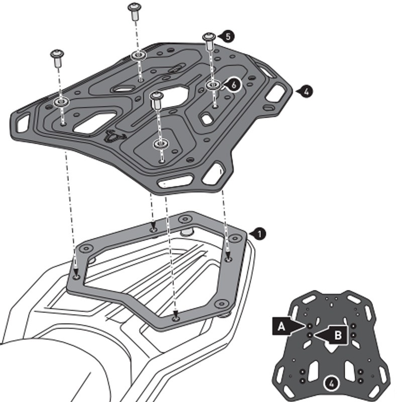 KIT DE FIJACIÓN POSTERIOR SW-MOTECH ADVENTURE-RACK TRIUMPH GPT.11.991.19000/B
