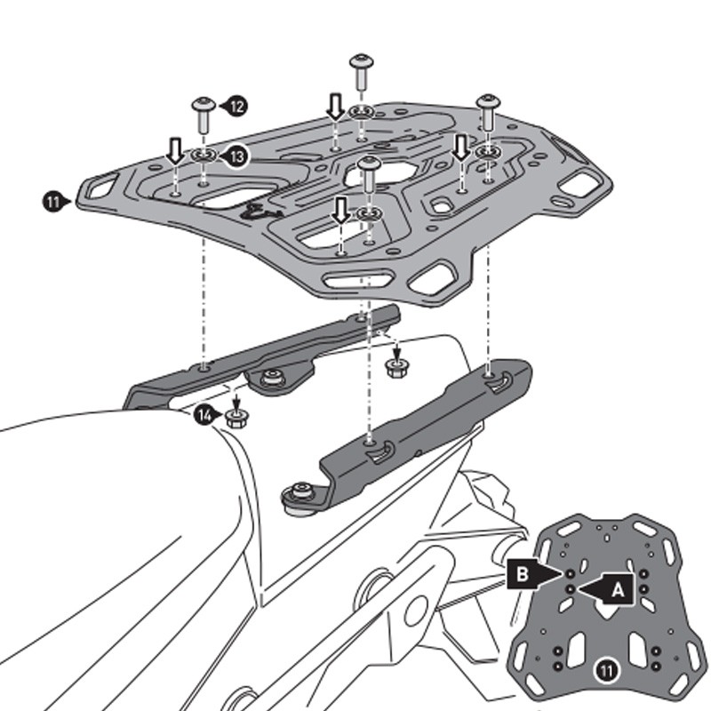 KIT DE FIJACIÓN POSTERIOR SW-MOTECH ADVENTURE-RACK KTM GPT.04.790.19002/B