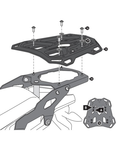KIT DE FIJACIÓN POSTERIOR SW-MOTECH ADVENTURE-RACK APRILIA GPT.13.849.19000/B