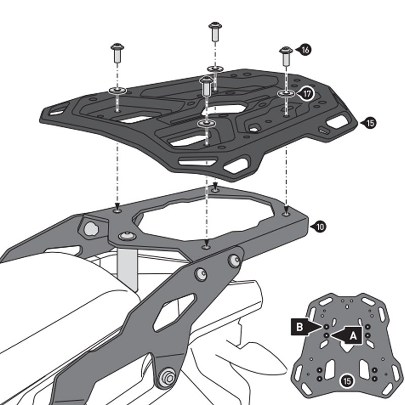 KIT DE FIJACIÓN POSTERIOR SW-MOTECH ADVENTURE-RACK APRILIA GPT.13.849.19000/B