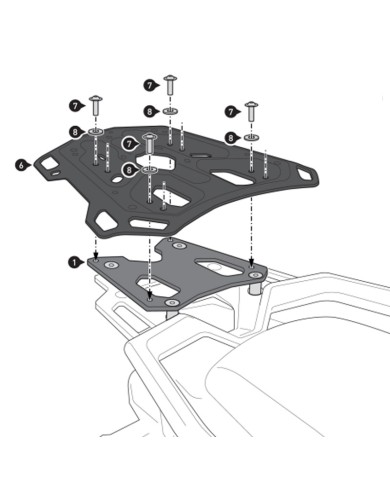 KIT DE FIJACIÓN POSTERIOR SW-MOTECH ADVENTURE-RACK CFMOTO GPT.10.032.19000/B